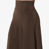 Women Midi Skirt Solid Color A-Line Flared Skirt Elastic High Waist Slimming Office Skirt Comfortable All-Day Wear