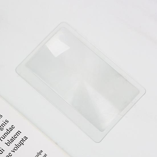 3X PVC Fresnel Lens Magnifier Pocket Credit Card Size PVC Frame Lightweight High Safety Square Lens Shape Magnifier