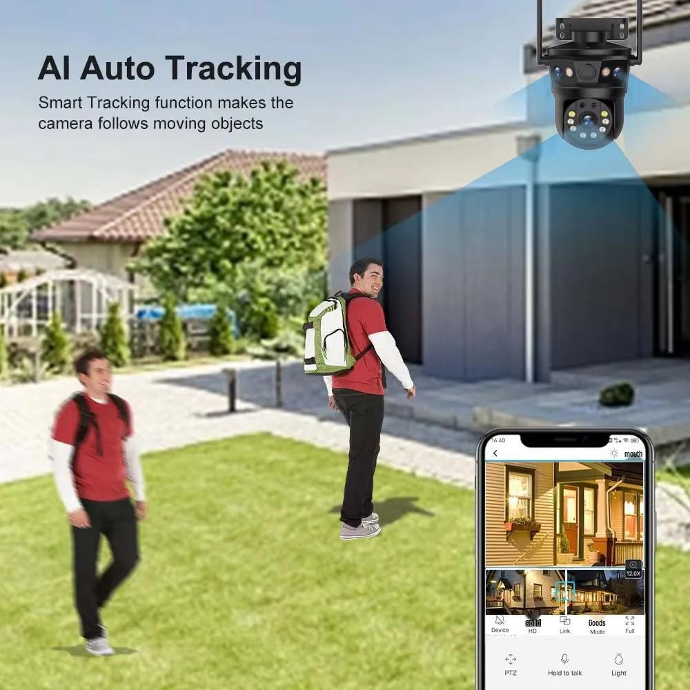 Трехлинзовая WiFi камера видеонаблюдения с панорамным HD и полноцветным ночным видением