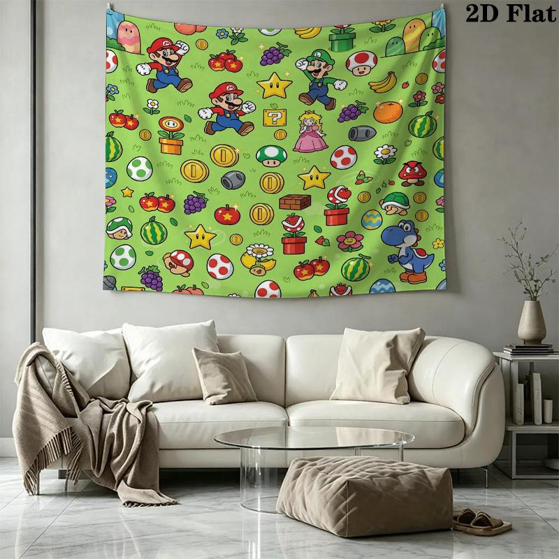 Super Mario Wall Tapestry Aesthetic Wall Hanging Printed Fabric Blanket Decorative Tapestries For Bedroom Living Room Home Decor