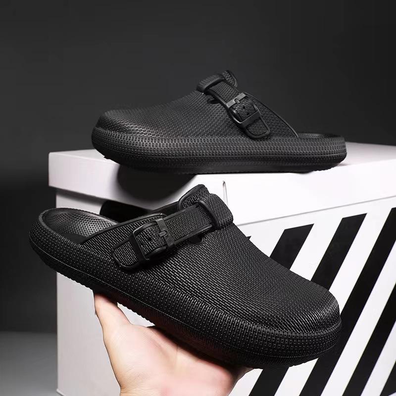 Модные новинки 2024 года, летние мужские сандалии, легкие мужские повседневные туфли из ЭВА, модные тапочки с пряжкой для дома, сада, отдыха на природе, для мужчин, пляжа, на плоской подошве, большой размер 45
