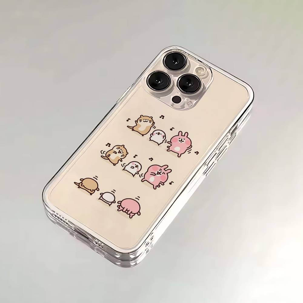 K-Kanahei Pink Bunny Phone Case For iPhone 16,15,14,13,12,11,17 Pro,Max,Plus,X,XS,XR,SE,Mini Transparent Soft Cover
