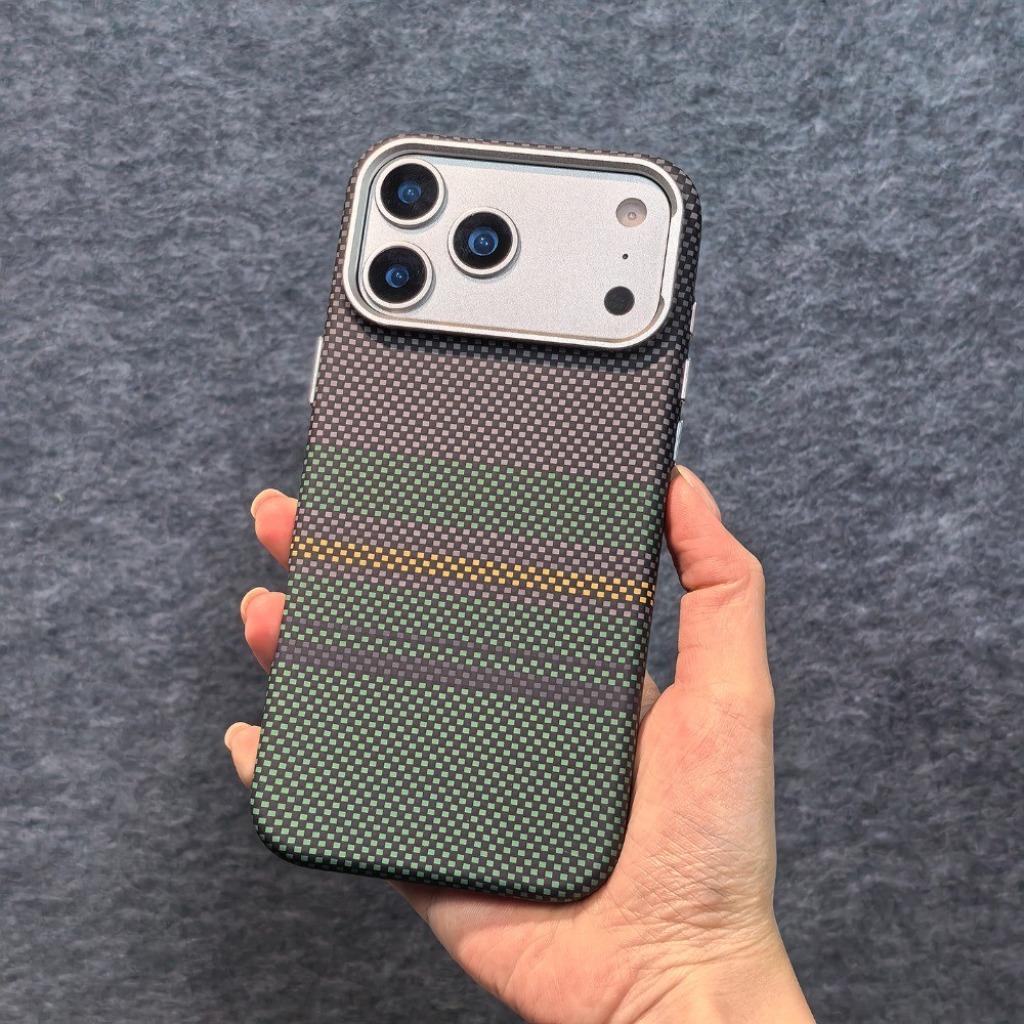 Fashion Patterns Carbon Fiber Texture N52 Magnet Phone Case for iPhone 17 Pro Max /16/15/14/13 /Shockproof /Thin Anti-fingerprint /Metal Camera Ring