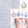 104Pcs Epoxy Resin Jewelry Molds Kit–Geometric & Irregular Shaped Earrings Silicone Molds,100 Earring Hooks for Dangle Drop Earrings&Necklace Pendants