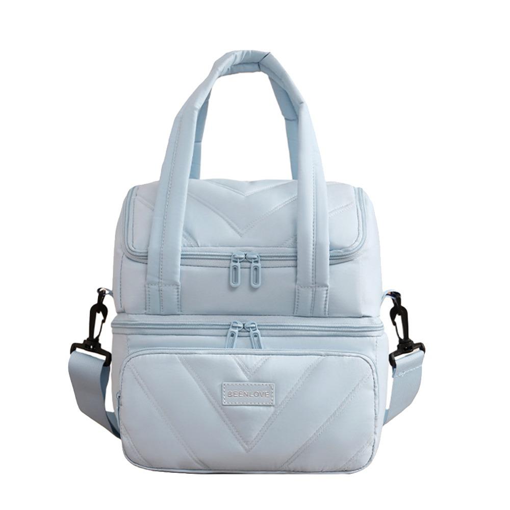 New Reusable Lunch Bag Double Layered Large Capacity Lunch Box Bag Insulated Lunch Pack Office Workers