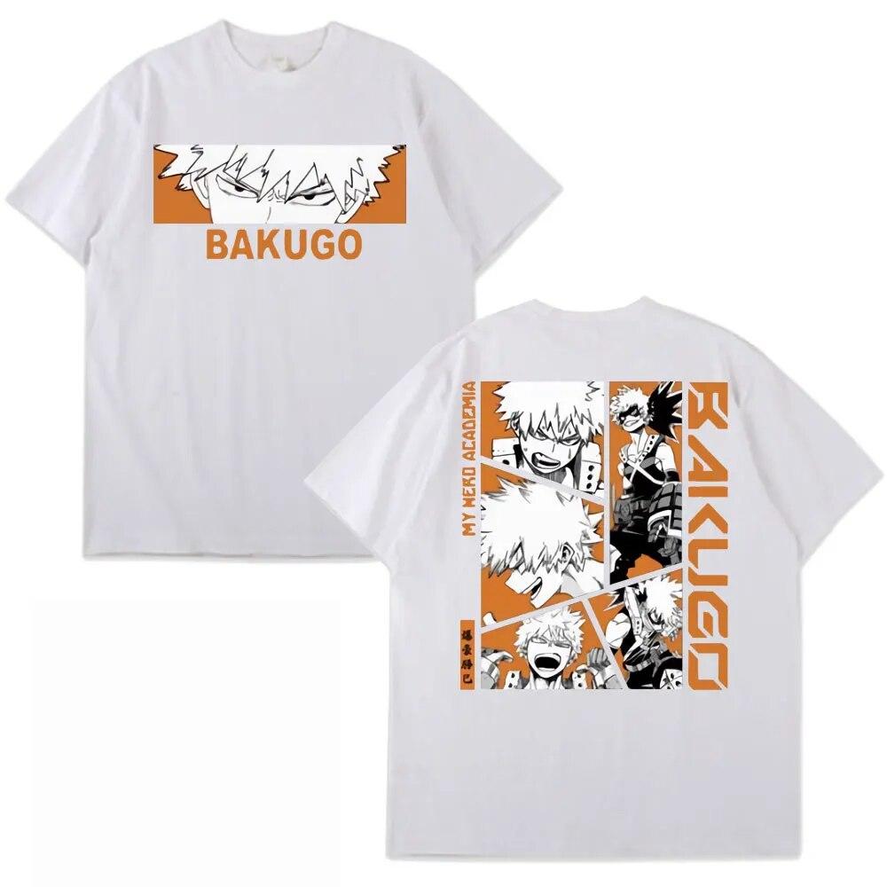 Футболка японского аниме My Hero Academia Bakugou Katsuki, футболка унисекс, женская футболка большого размера в стиле Харадзюку с коротким рукавом, уличная футболка