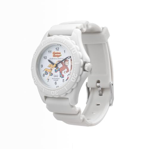 Citizen Q&Q Curious George V51A-500VK Аналоговые водонепроницаемые наручные часы с полиуретановым ремешком, серые