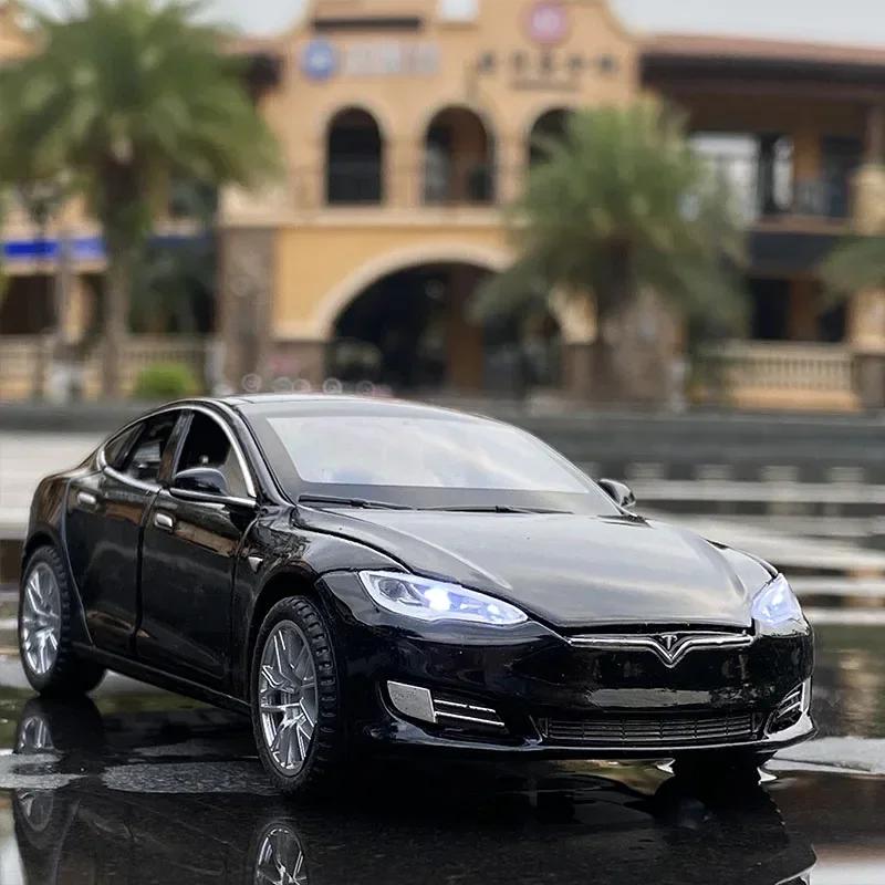 Ctkhn3 1:32 Модель автомобиля Tesla Model X Model S из сплава Diecasts Металлические игрушечные транспортные средства Модель автомобиля Симуляция звука и света Коллекция Подарок для детей