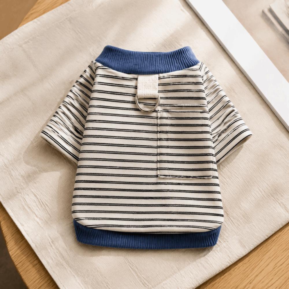 Crew-Neck Dog Striped Shirt Color-Blocked Cat Vest Pet Apparel Dog T Shirts for Cats and Dogs