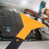 Multifunction Long Handle Scraper with Black Rubber Grip Handle Car Cleaning Tool for Window Tint Film Wrapping Cleaning