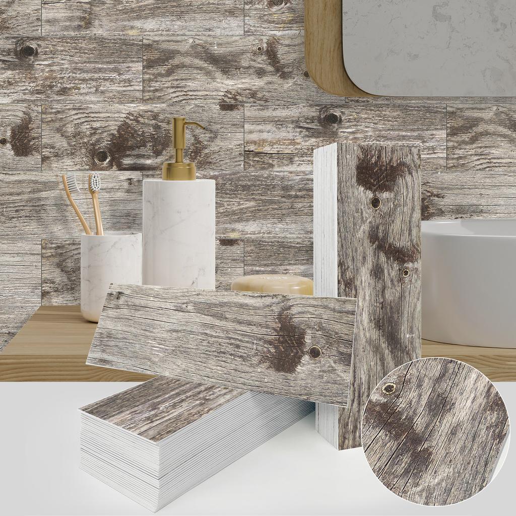 Wood Grain Matte Pe Foam Wall Sticker Self-Adhesive Anti-Collision Waterproof Thickened Wallpaper American Stone Pattern Wall Decoration