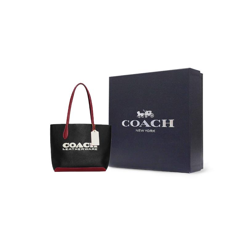 New COACH Kia Pebbled Leather Tote Bag Shopping Bag Handbag Shoulder Bag Women's Black CE734-B4M2