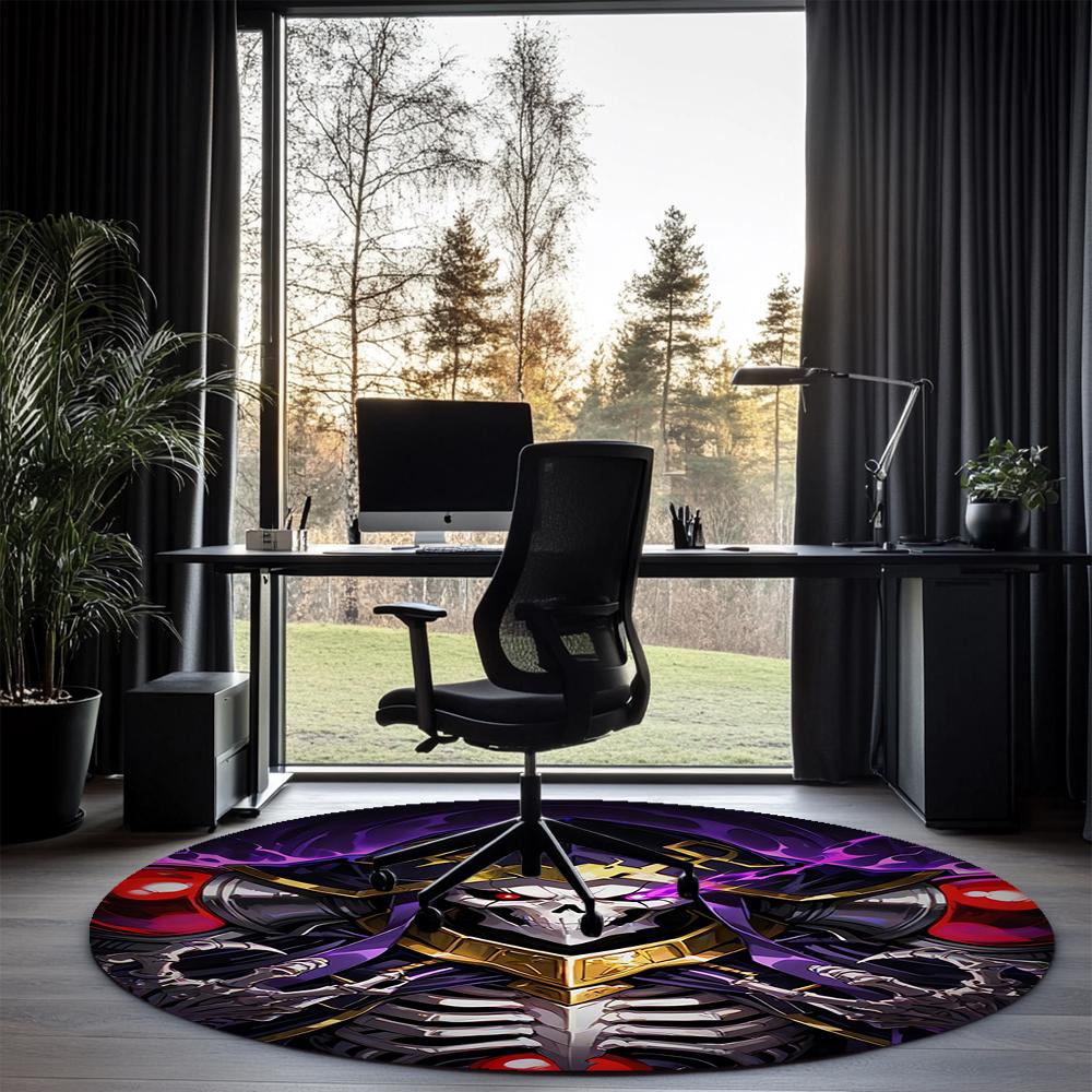 Overlord Printed Round Rug Carpet Chair Rug Area Rug Entryway Doormats,for Office Chair Living Room Bedroom Kitchen Room.