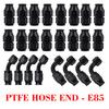 0/45/90/180Degree PTFE Swivel Fuel Hose End AN3 AN4 AN6 AN8 AN10 AN12 AN16 AN20 For E85 Fitting Aluminum Accessories Adapter