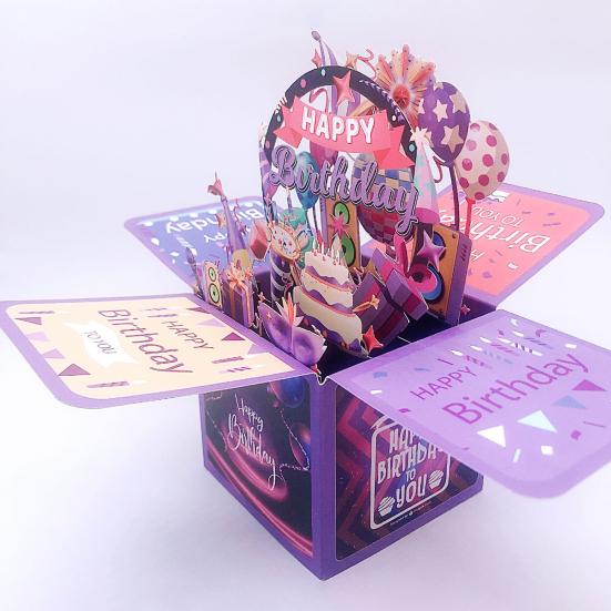 3D поздравительная открытка ручной работы с днем рождения открытка для взрослых и детей праздничная открытка ручной работы