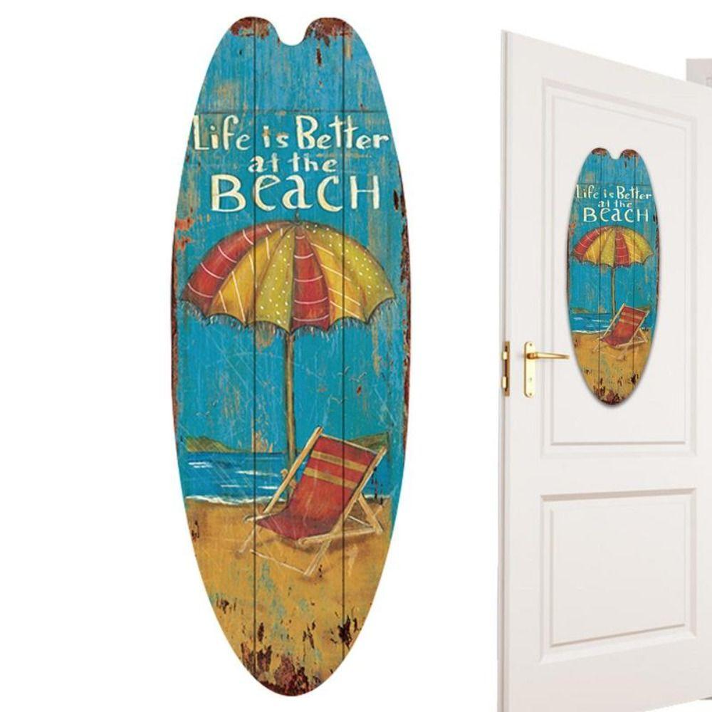 Exquisite Printing Marine Steering Wall Board Cool Wooden Surfboard Wooden Sign   Wall Ornament