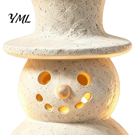 Light-Up Snowman Figurine Christmas Decorative Light, LED Light-up Hollow Figurine, Statue Resin Night Lamp for Holiday Party Tabletop Decor Desktop