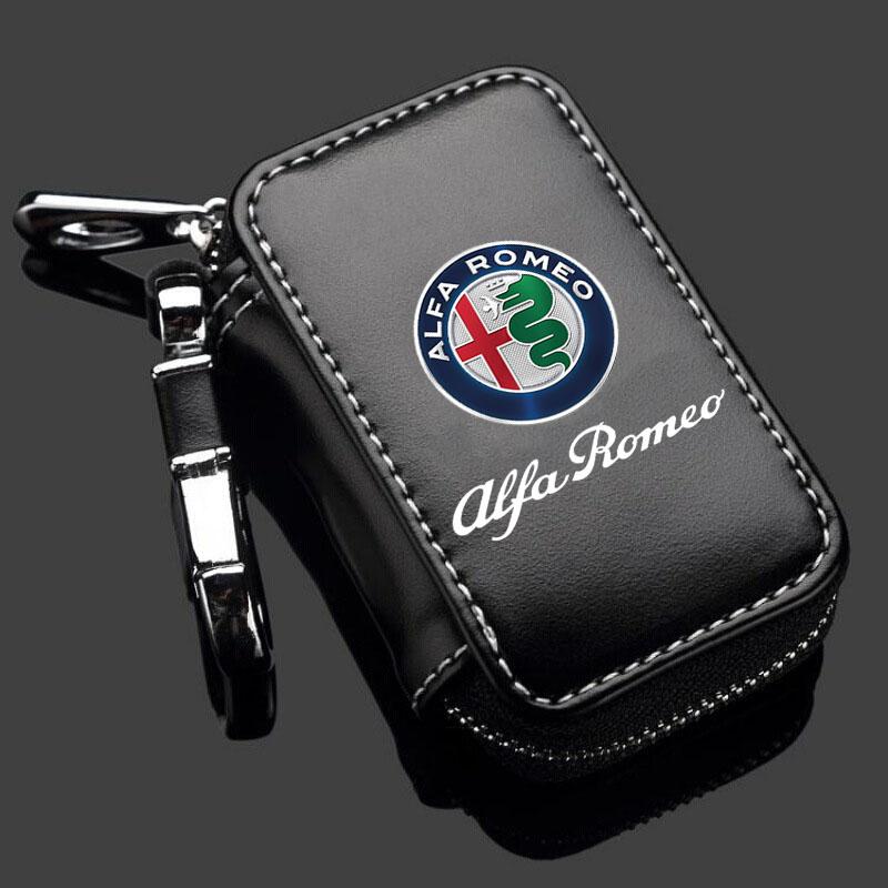 Car Key Wallet Housekeeper Key Case Mini Card Bag For Alfa Romeo STELVIO Giulia 159 Giulietta 147 Mito 156 MTO Car AccessoriesAZ9