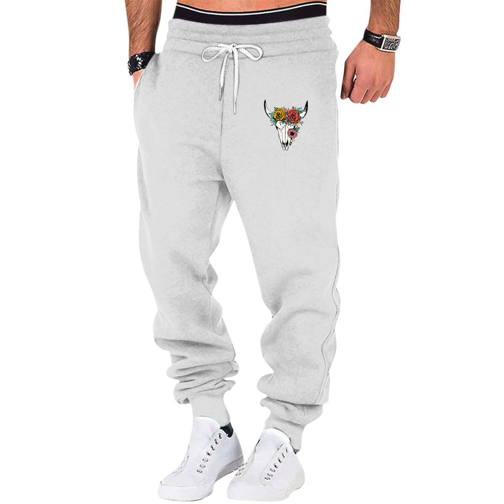 Весенние и осенние спортивные однотонные брюки для фитнеса, мужские свободные повседневные спортивные штаны большого размера из хлопка