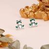 Серьги-гвоздики Huitan Cute Green Frog для женщин, цветные, забавные, с эмалью, в виде животных, модный подарок на день рождения для подростков, ювелирные изделия для танцевальной вечеринки