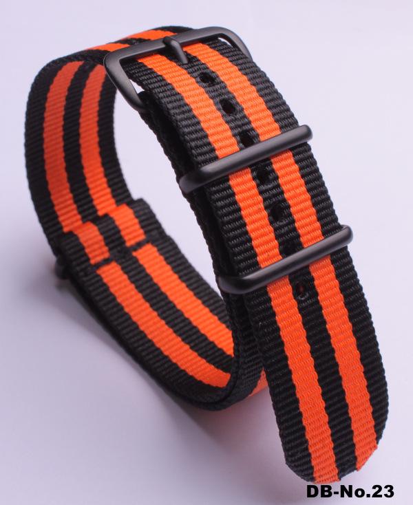 Черный нейлоновый и парусиновый ремешок для часов с вакуумно-нанесенной застежкой