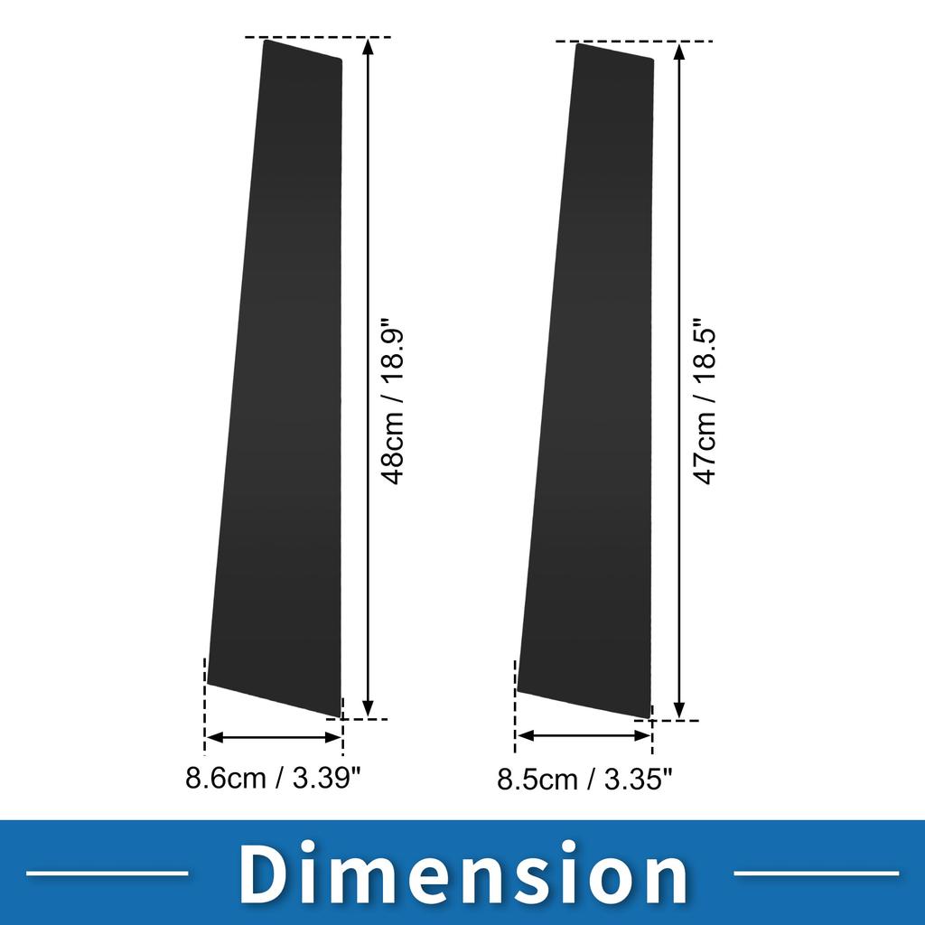 ABSOPRO Door Pillar Window Trim Sticker Pillar Post Door Outer Exterior Cover Compatible with VW Touran Black Anti-Scratch 2016-2019,