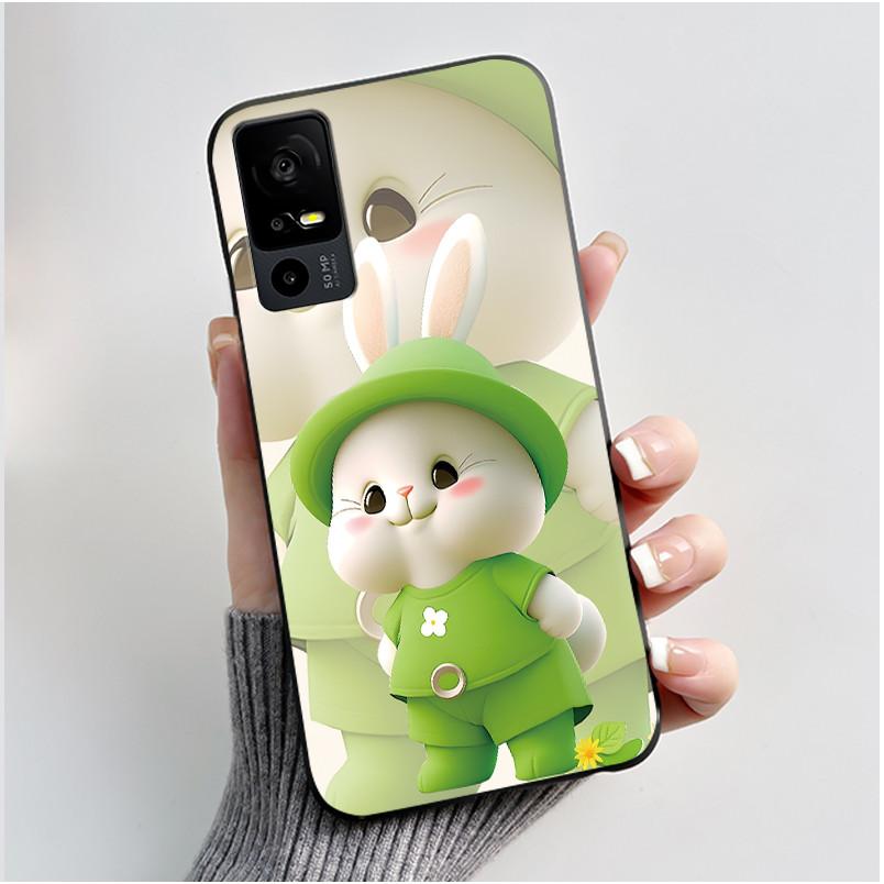 Cute Casing For TCL 40R/Sharp Aquos V6 5G Lucky Design Soft Black Case For TCL 40 SE Drift Bottle Pattern Shockproof Shell