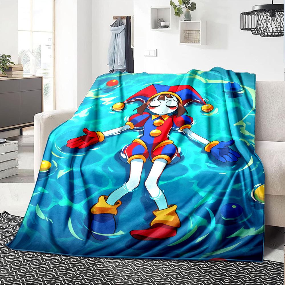 Digital Circus Blanket Comfortable Great for Picnics Seaside Office Chair Four Seasons Multipurpose Modern Gift for Travel Home Birthdays
