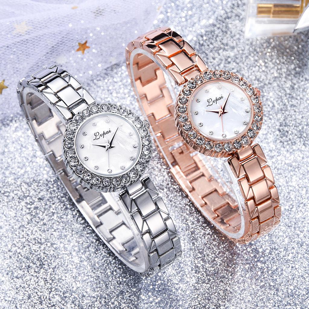 Woman Fashion Chic Diamante Steel Strap Quartz Watch