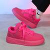 2024 New Personalized Pink Casual Men's Designer Board Shoes Fashionable Genuine Leather Breathable Elevated Flat Sports Shoes
