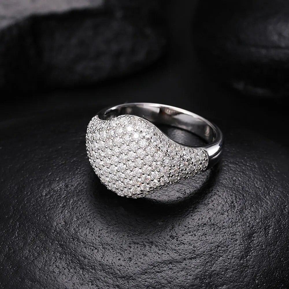 D цвет VVS, кольцо с муассанитом, стерлинговое серебро 925 пробы, белое золото 18 карат, ювелирные изделия, обручальные кольца для женщин и мужчин