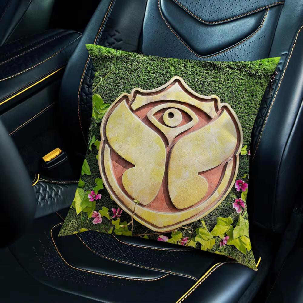 Подушка с принтом музыкального фестиваля TOMORROWLAND для автомобиля, дивана, декора дома, двусторонняя, плюшевая, квадратная, декоративная наволочка