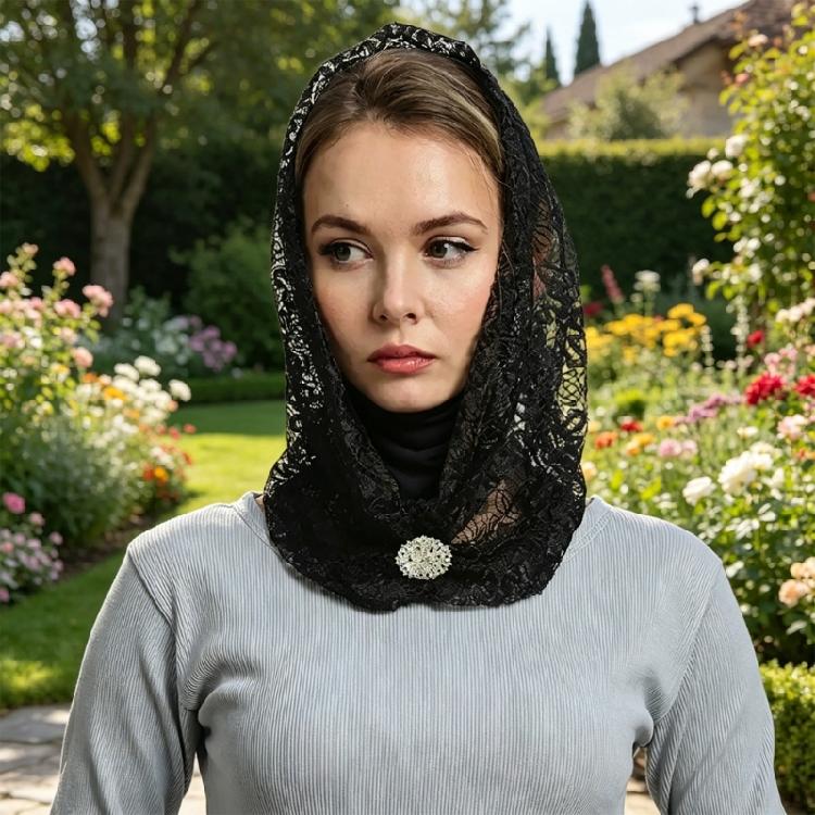 Ажурный головной убор-шарф с вырезами для женщин, легкий, простой в уходе, из полиэфирного волокна