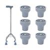 Inner Diameter 16mm 6pcs Rubber Cane Tips Wear Proof Stable Heavy Duty Soft Rubber Crutch Tips Replacement