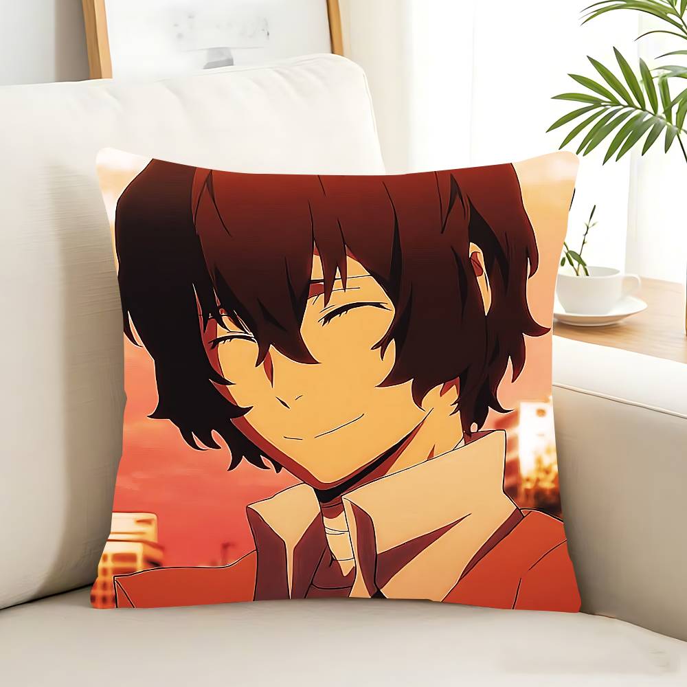 Bungo Stray Dogs Дазай Чуя Аниме Наволочка Съемная Моющаяся Наволочка для Подушки – Всесезонный Мягкий Лен