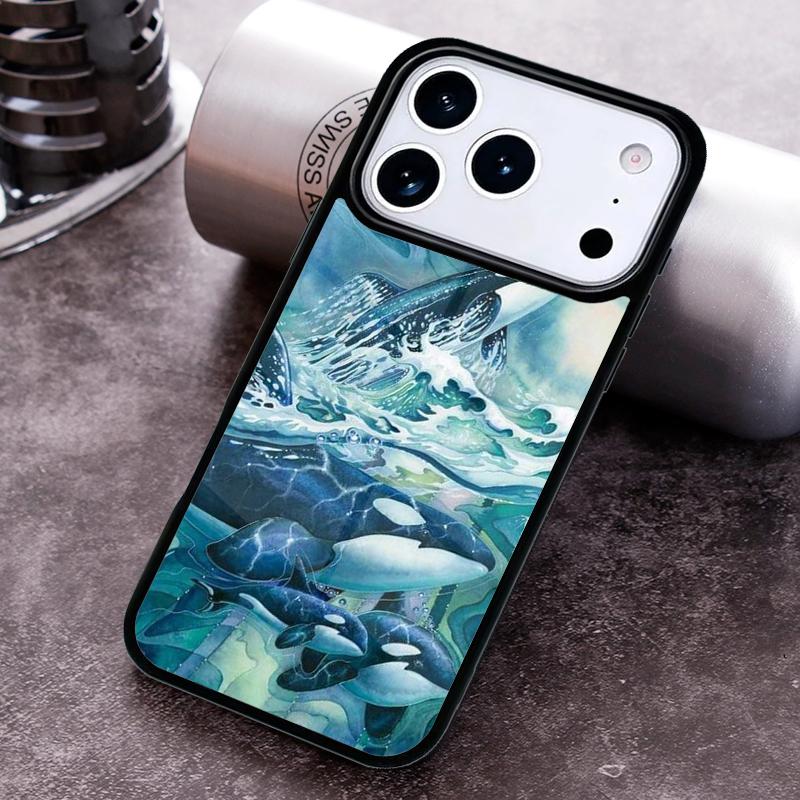 Чехол для телефона с изображением косаток для iPhone 17 16 15 Pro Max Air 14 13 12 11 Plus, противоударный чехол.
