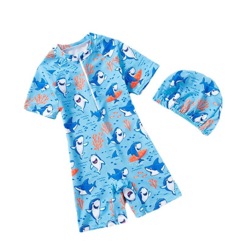 Летний детский мультяшный слитный купальник 2025 года для девочек и мальчиков