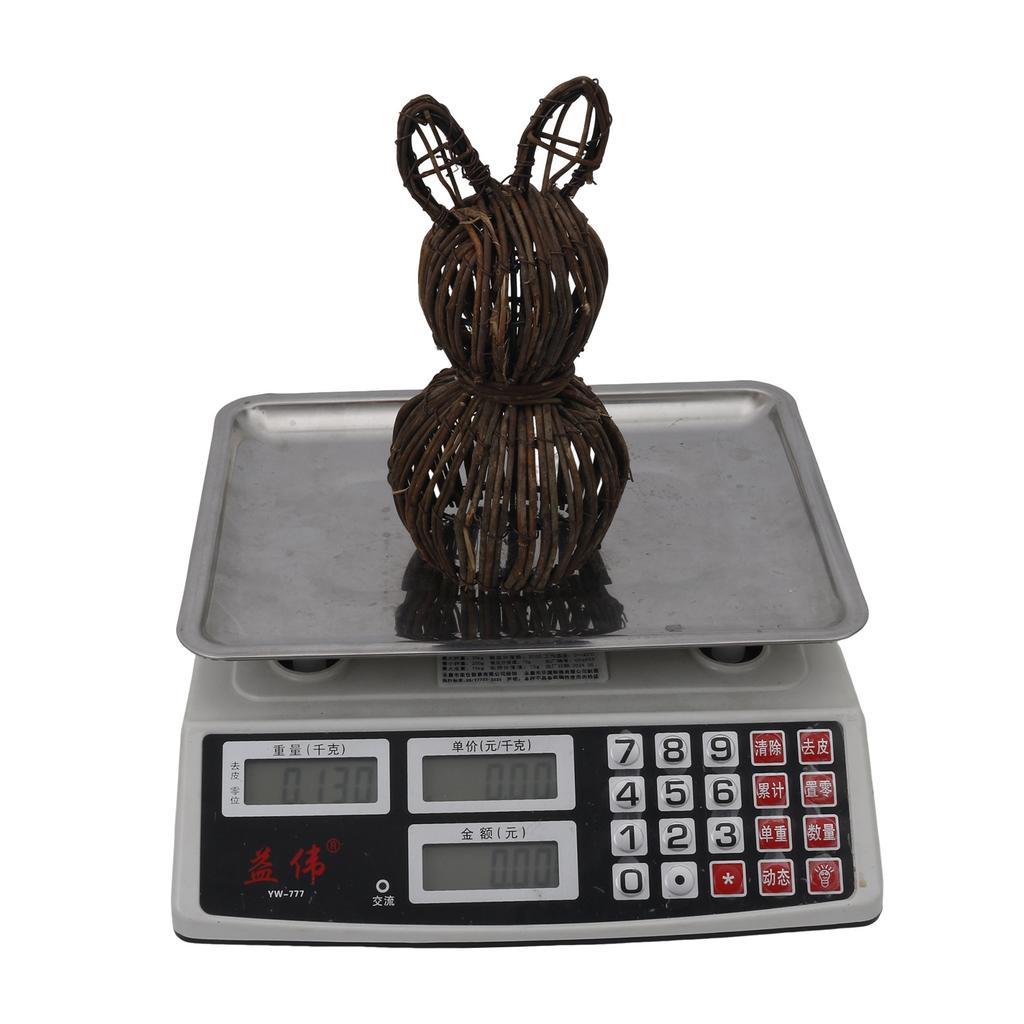 Wicker Ornament Handcrafted Easter Bunny Home Decor Garden Decorative Piece