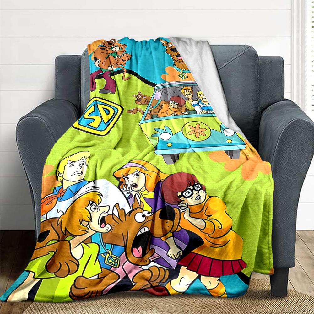 1 шт. Фланелевое одеяло Scooby-Doo Mystery - Легкое, Мягкое, Теплое, Всесезонное одеяло для дивана, кровати, путешествий, кемпинга L1029159
