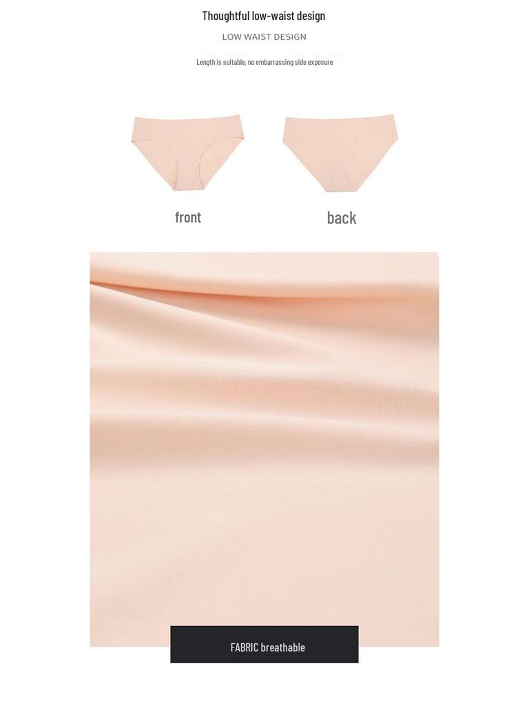 Plus Size Seamless Ice Silk Breathable Women's Sport Briefs with Cotton Crotch