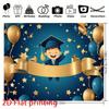 2D 1 piece of cheerful graduation banner made of polyester featuring a school cap and graduation certificate patterns