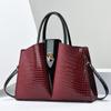 Women's Top Handle Handbags Purse Crocodile Pattern Faux Leather Tote Bags Satchel Bags Zipper Handbag Work Business Vintage Shoulder Bag for Women