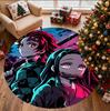 Demon Slayer Pattern Round Rug, Indoor/Outdoor Mat, for Picnic, Gameroom, Bedroom, Office, Living Room, Home Decor Carpet, Birthday Gift