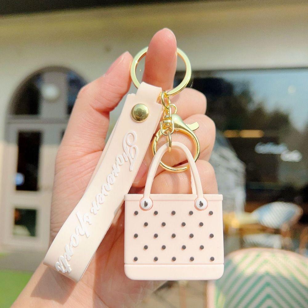 Simple Simulation Bag Key Chain Mini Car Key Chain Portable Beach Hole Bag Keychain  Girl
