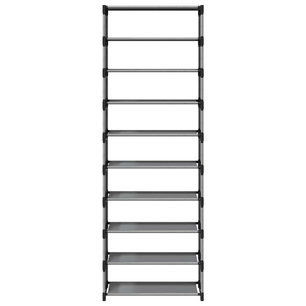 vidaXL Schuhregal 10-stöckig Grau 54x28x158 cm Vliesstoff