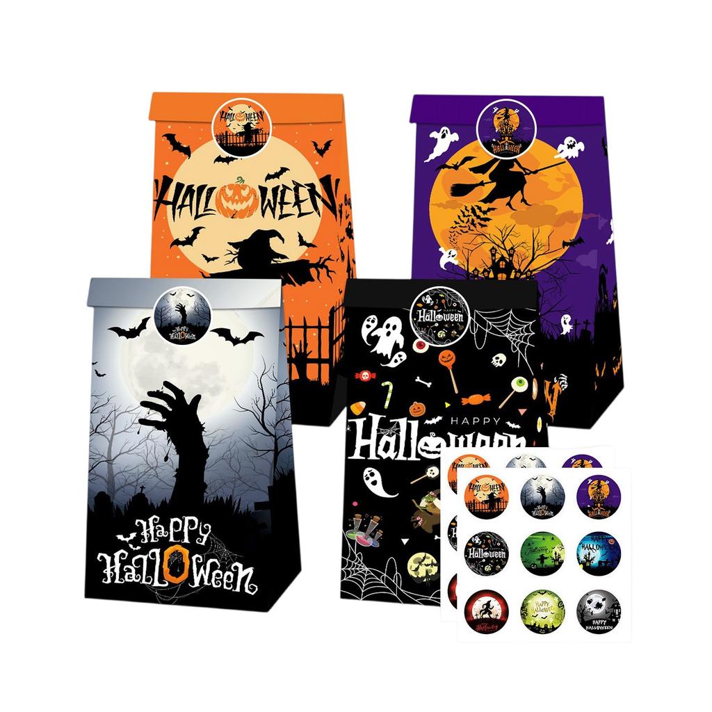 Хэллоуинские закуски, бумажные пакеты, милые и забавные запечатывающие наклейки, декоративный реквизит, товары для вечеринок.