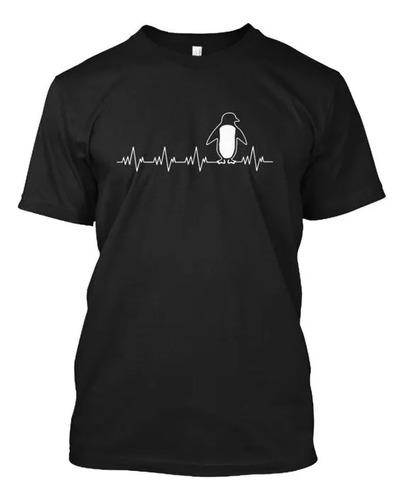 Unisex shirt Cotton Oversize Large Size Penguin Heartbeat Tee, Talla S-4xl