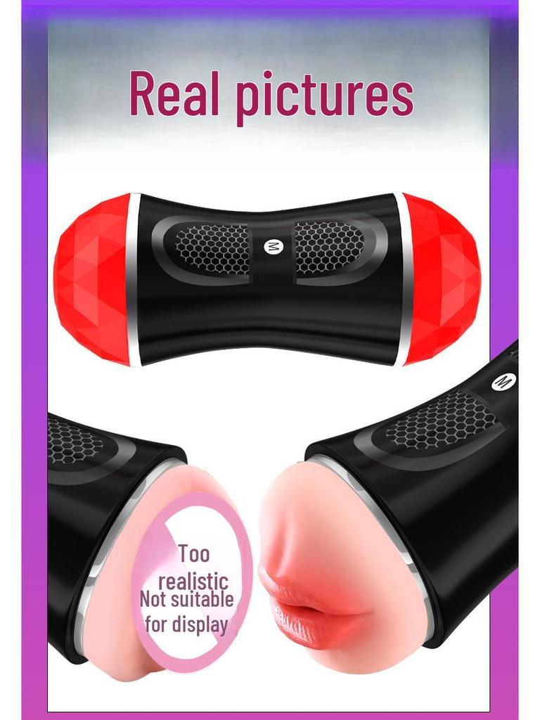 Электрический автоматический мужской мастурбатор в форме чашки-самолета и растягиватель пениса