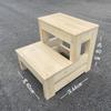 Solid Wood 2-Step Folding Ladder Stool for Household and Balcony Use