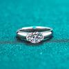 Bague Ringen Кольцо для женщин 1,5-каратное овальное обручальное кольцо с муассанитом из стерлингового серебра 925 пробы с бриллиантами Pt950, свадебные украшения